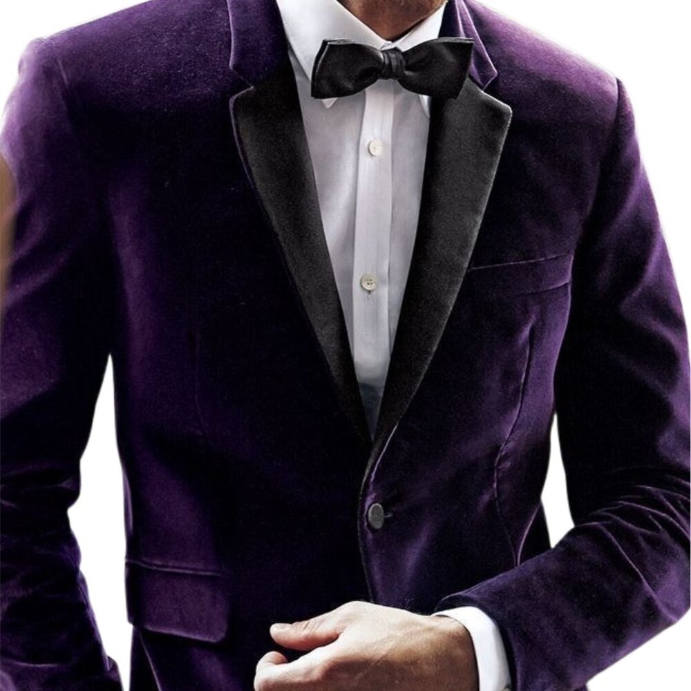 Burberry Men's Purple Velvet Blazer